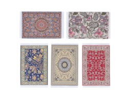 Mali 5pcs Tapete de Casinha de Bonecas 1/12 Floral Macio Fácil de Limpar Acessório Miniatura