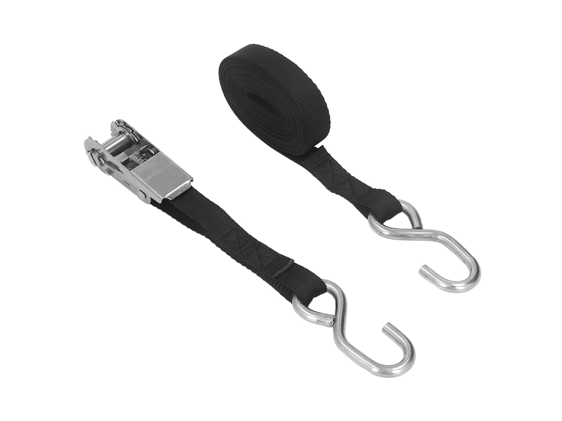 Cinta De Fixação 25 Mm(1 Pol.) Preta, Resistente À Ferrugem, Com Costura Precisa, Para Motocicletas, Reboques, Caminhões, Caiaques E Barcos, 5 M/16