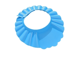 Chapéu De Lavagem Em Formato De Flor Ondulada Azul Para Bebê, Pp Sem Bpa Com Faixa Regulável À Prova D'água