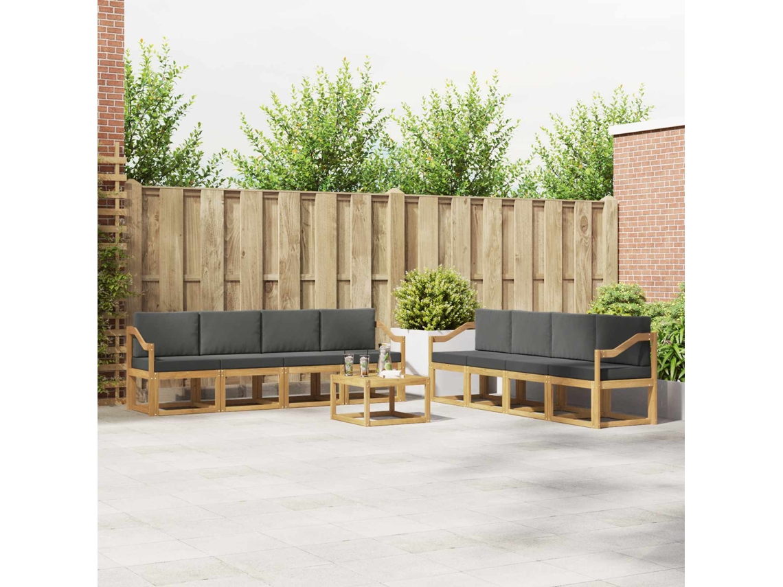 Vidaxl Conjunto De Sofás Para Exterior 9 Pcs Branco E Antracite