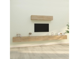 Vidaxl Conjunto Móveis De Tv 6 Pcs Madeira Processada Carvalho Sonoma