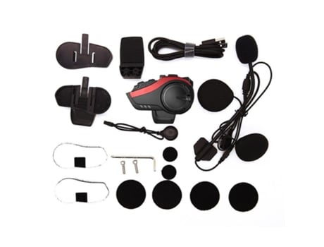 Motorcycle Helmet Headset Bluetooth 5.2000M 6 Riders Intercom Headset Red