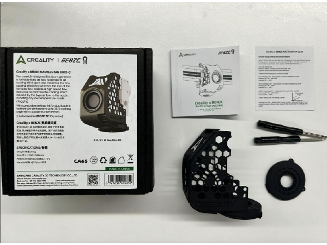 Creality X Ben2c Nautilus Fan Duct-c Para Impressora 3d K1c/k1 Se: Resfriamento Rápido E Qualidade De Impressão