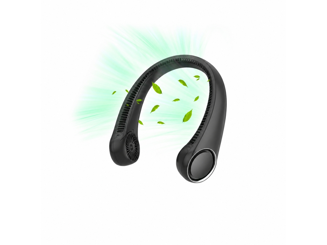 Ventoinha Pescoço 4000mah Tpe 72 Saídas Ar 360º Preto IKIKSO