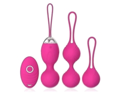 Kit De Treinamento Com 3 Kegel Balls Device Para Fortalecimento E Tonificação Dos Músculos Pélvicos, Vermelho