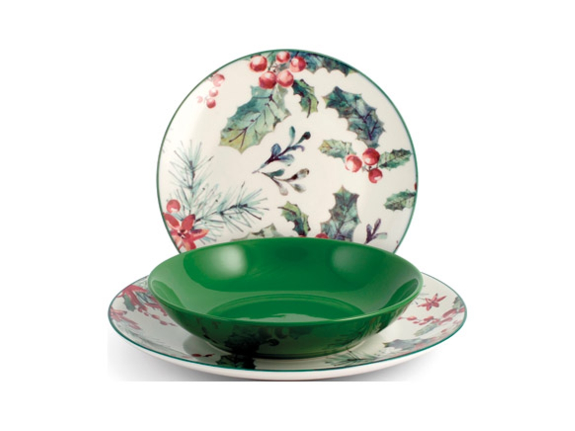 18 Peças de Louça de Natal em Porcelana NON