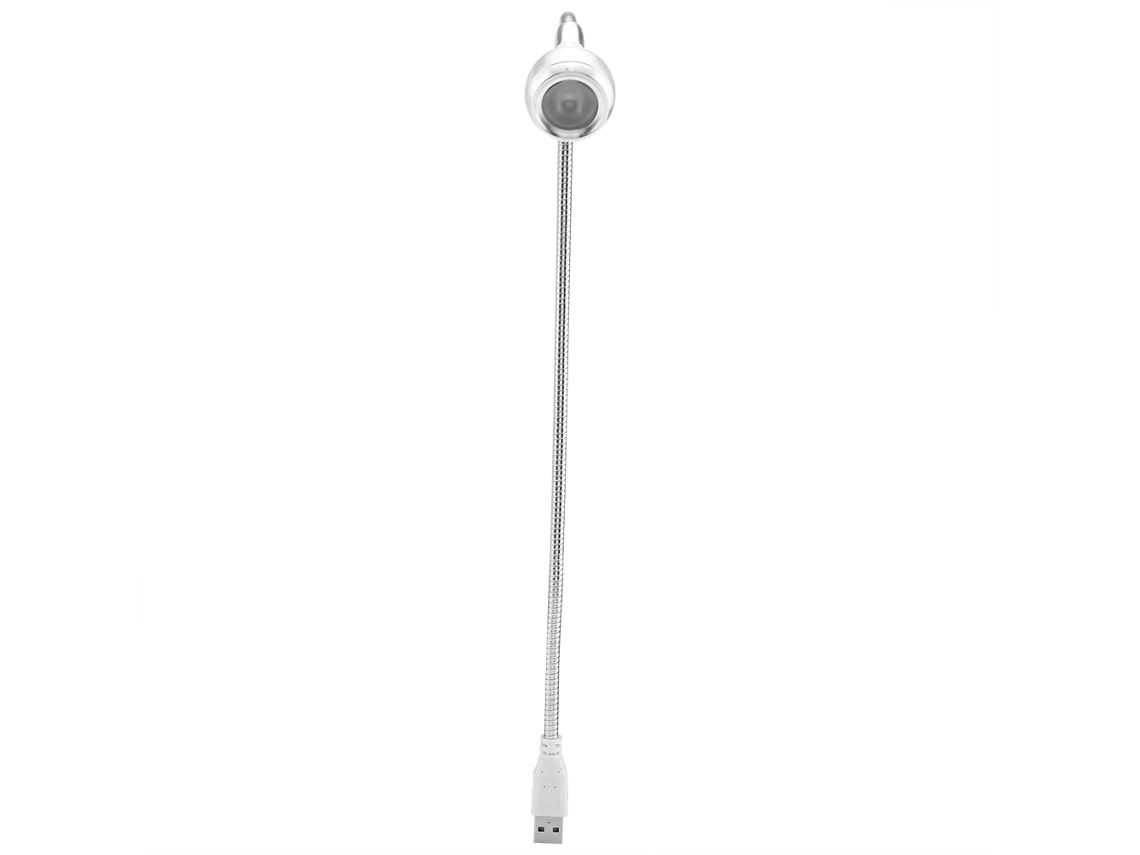 Luz de Leitura Led Portátil com Pescoço Flexível Usb 1W Branco Quente Prata | S/MARCA