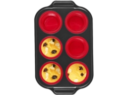 Forma De Silicone Para Muffins, Cupcakes E Outras Receitas, Em Metal, Com Capacidade Para 6 Cavidade Gokoco