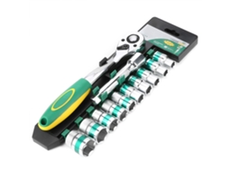 Kit 12pcs Chave de Boca 1/2" com Manivela e Chave de Fenda