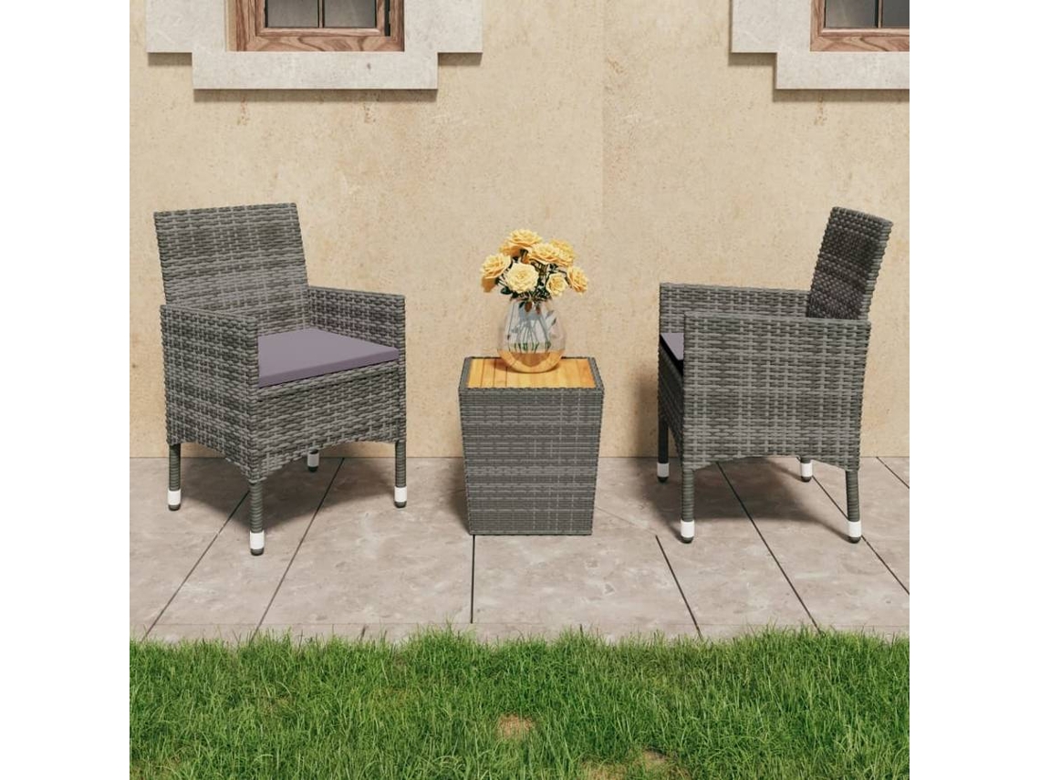 Bistro Set, Bistro Sets Vidaxl Cinzeto Rattan / Vime (n/a)