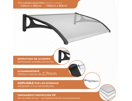 Marquise de Alumínio SMARTSUN Evoke (150x80cm)