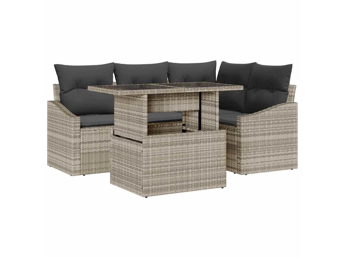 Maison Exclusive - Conjunto De Sofá De Jardim 5 Pcs Cinza Claro E Cinza Escuro
