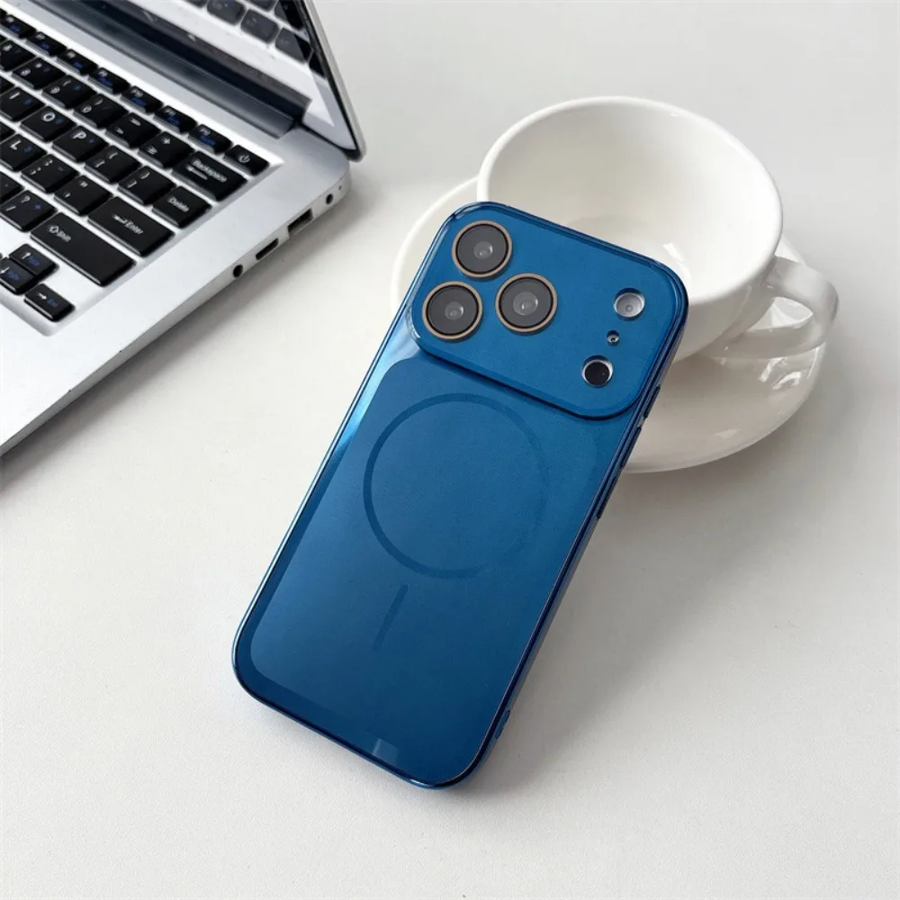 (iphone 16, Azul) Capa Protetora Magnética Magsafe Para Iphone, Compatível Com Carregamento Sem Fio.