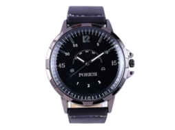 Reloj De Pulsera Para Hombre Zhoulianfa De Cuarzo Con Correa De Pu Dial Redondo Elegante Negro