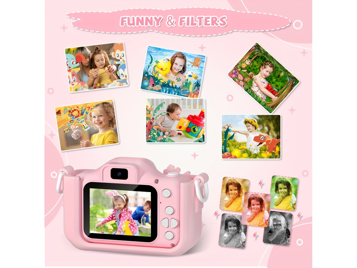 Câmera Digital Infantil Hd Para Selfies Com Câmeras Frontal E Traseira Roxa Brilvibera