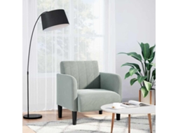 Vidaxl Poltrona Com Apoio De Braços 54 Cm Veludo Cinzento-claro
