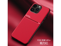 Capa Magnética De Borracha Vermelha Para Iphone 17 Air Em Couro De Cordeiro Simples.