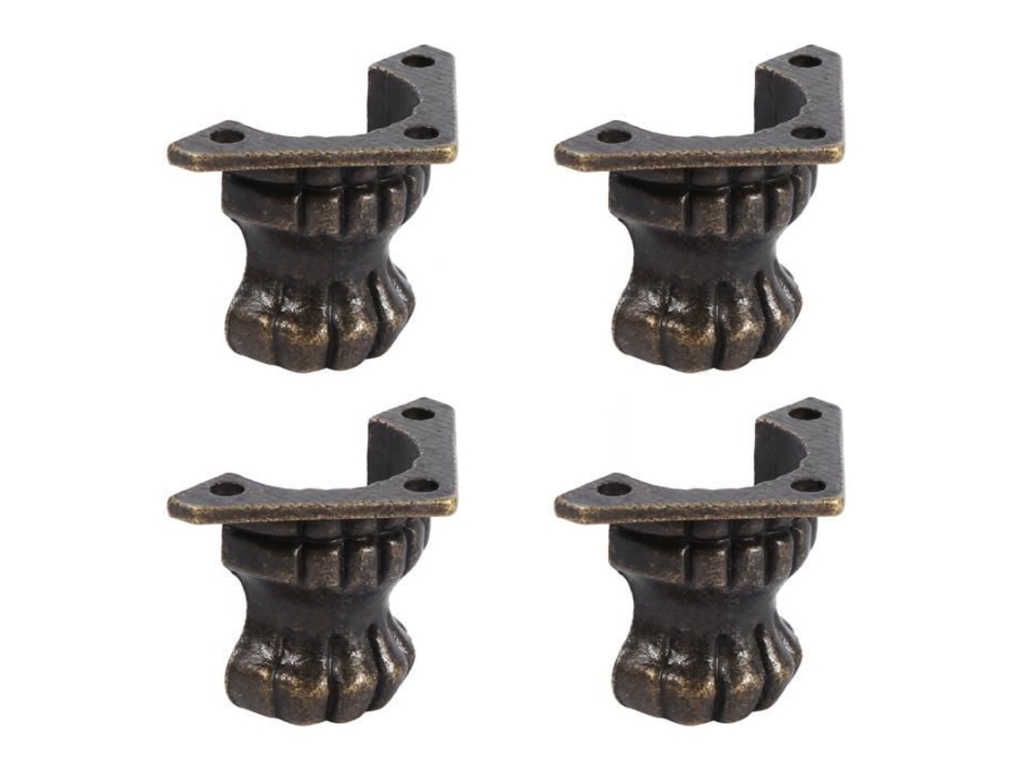 4 Pçs de Joias Antigas Baú Caixa de Madeira Pés Decorativos Liga de Zinco Perna Protetor de Canto Hardware Bronze HURRISE