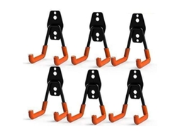 Ganchos duplos de aço Fasst para garagem, resistentes, ideais para organizar ferramentas e produtos de limpeza (pacote com 6)