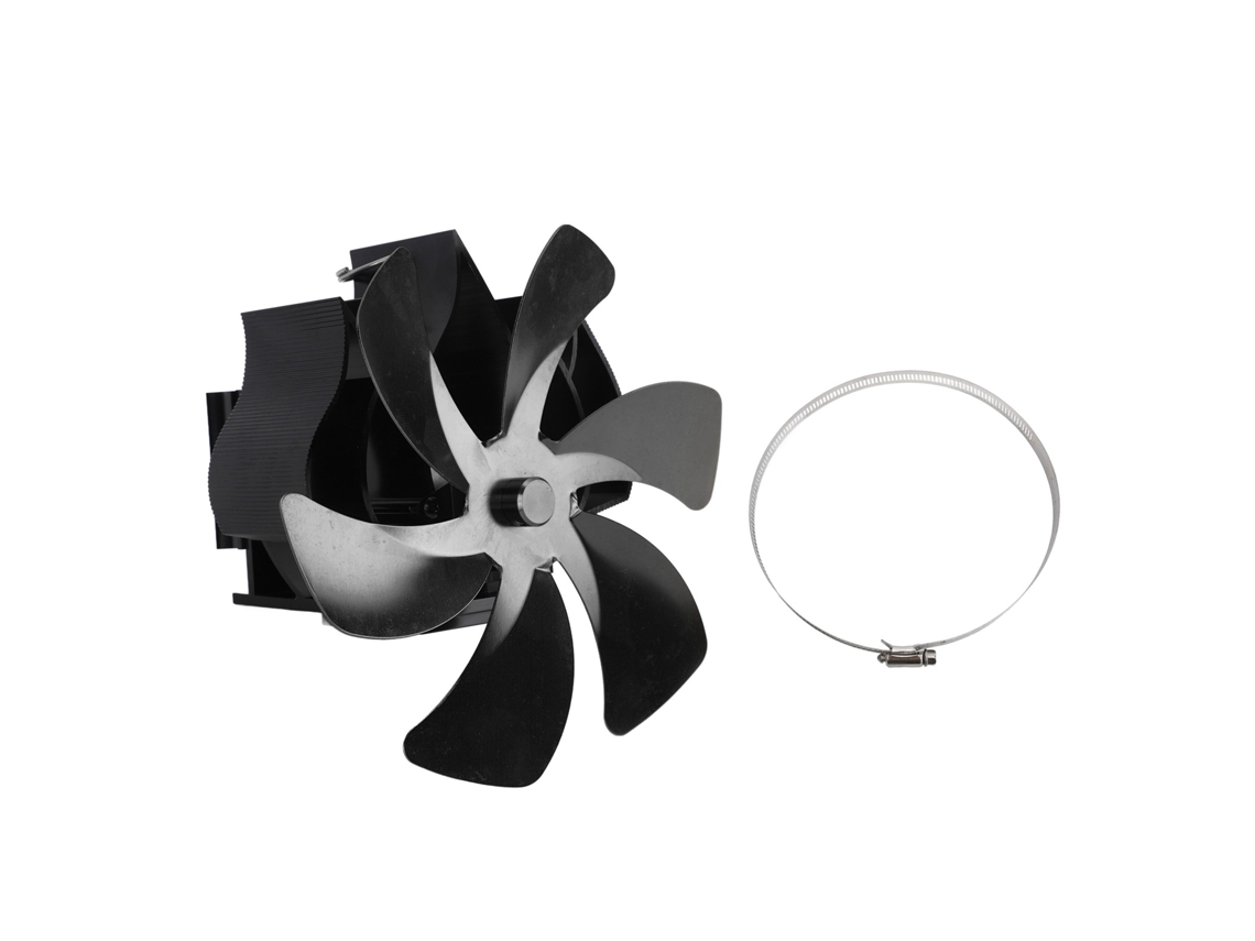 Ventilador De Estufa A Energia Térmica 6 Lâminas Preto