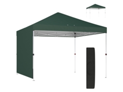 Tenda Pop up 3x3m com Parede Lateral Proteção Upf50+ Sistema de Empurrar Bolsa Verde S/MARCA