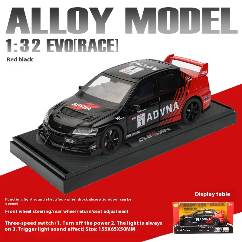(vermelho) Miniatura Do Mitsubishi Evo, Réplica Em Escala 1:32, Carro Esportivo Jdm