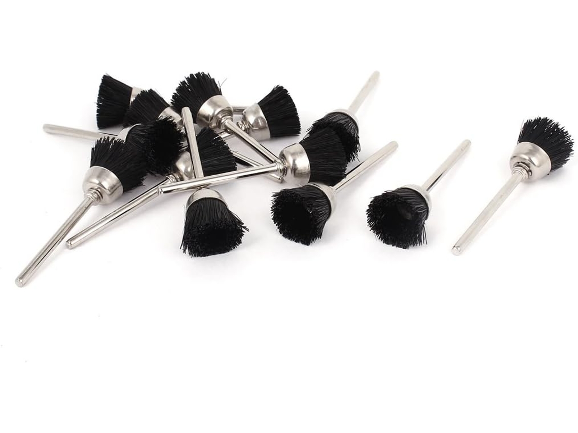 Conjunto de 13 Escovas Polimento com Cabeça Cerdas Nylon e Haste Metálica 3 Mm Diâmetro CHABERLU
