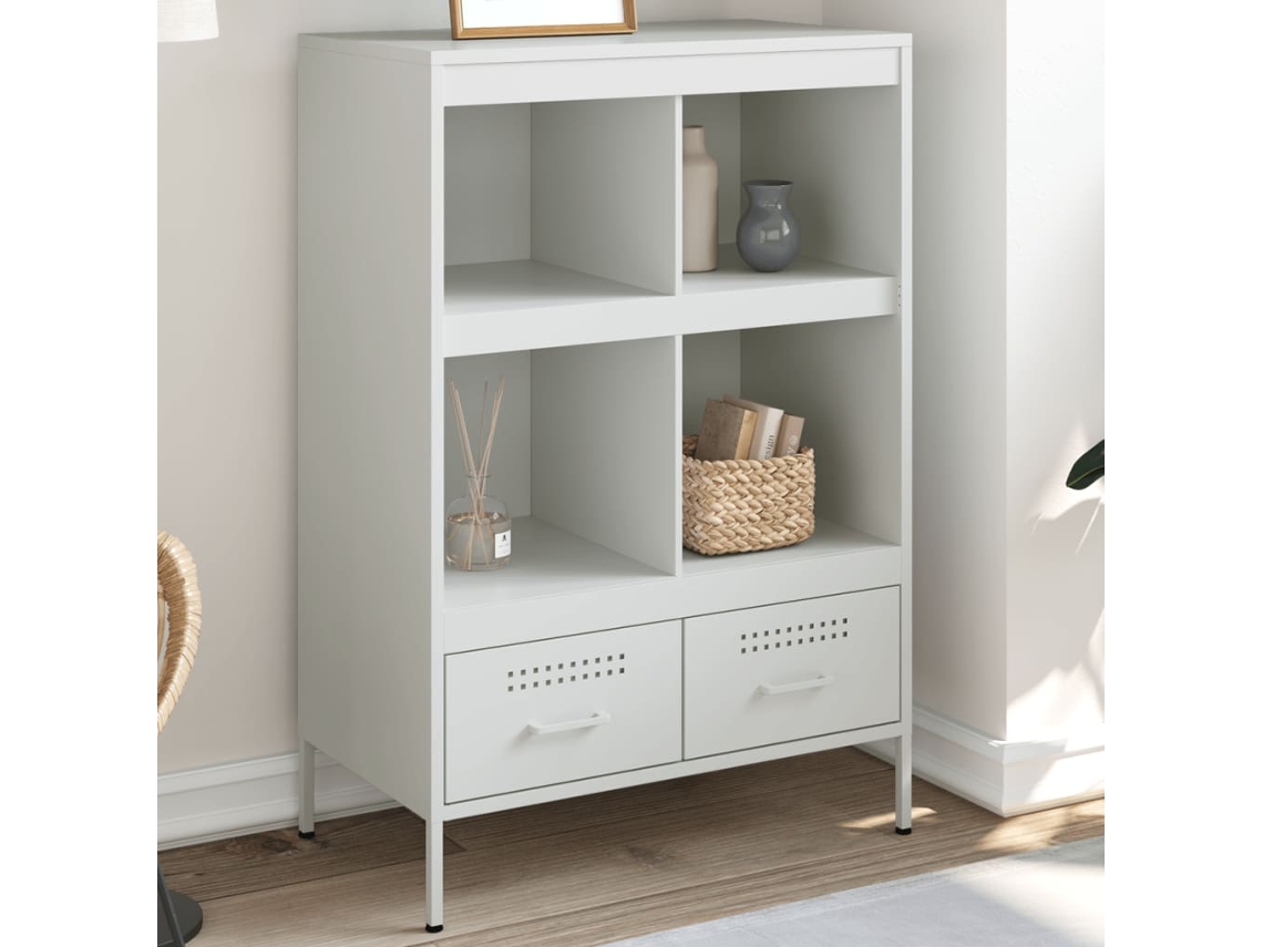 Vidaxl Móvel Alto 68x39x101,5 Cm Aço Branco