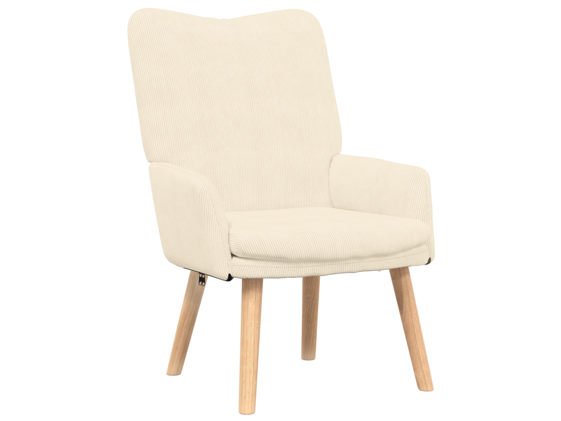 Poltrona Moderna Confortável Para Leitura Vidaxl Cream Polyester
