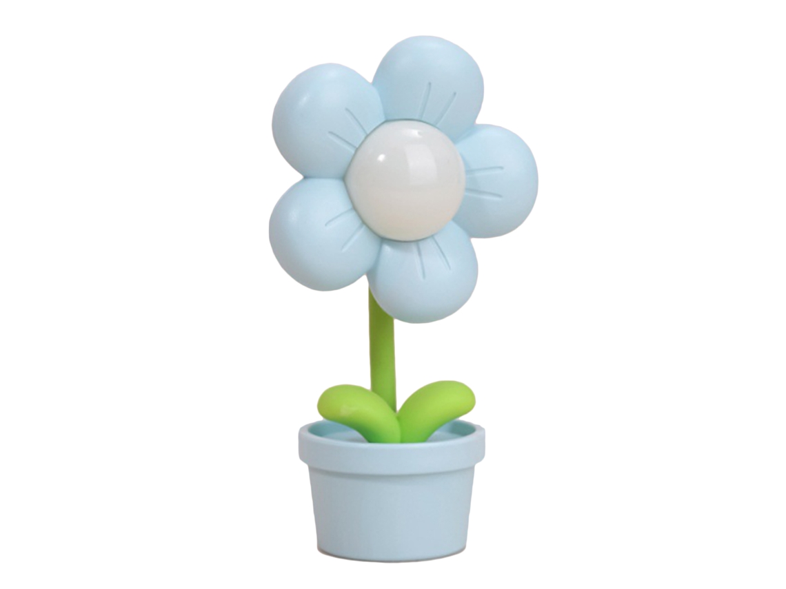 Rebe-luz Noturna Flor Para Crianças Luz Suave 360 Graus Flexível Bateria Lâmpada De Mesa Azul