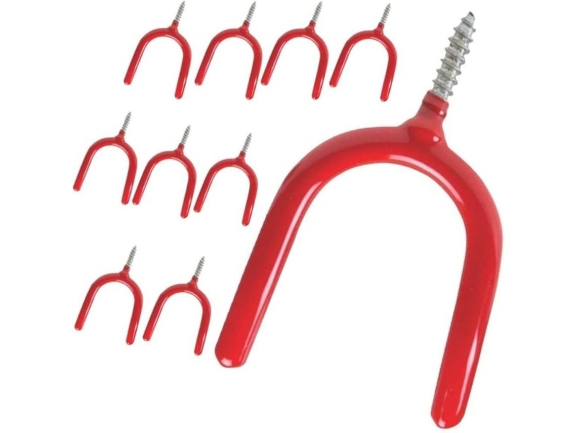 Conjunto De 10 Ganchos Armazenamento Para Garagem Com Parafuso, 10 Cm Brilvibera (4 Polegadas)