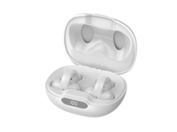 Auriculares Bluetooth True Wireless 5.0 com Cancelamento de Ruído Caixa de Carregamento Microfone Estéreo Integrado Branco