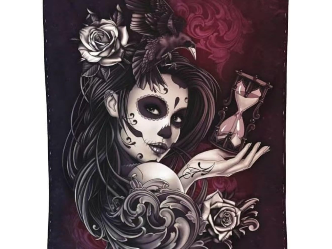 Manta Pequena Syjym Halloween em Flanela com Estampa Digital Confortável Macia e Quente de Dupla Face Ideal Pa