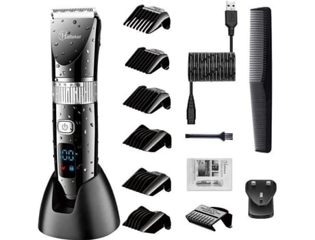 Máquina de cortar cabelo profissional sem fio, barbeador elétrico, kit de corte de cabelo Hatteker