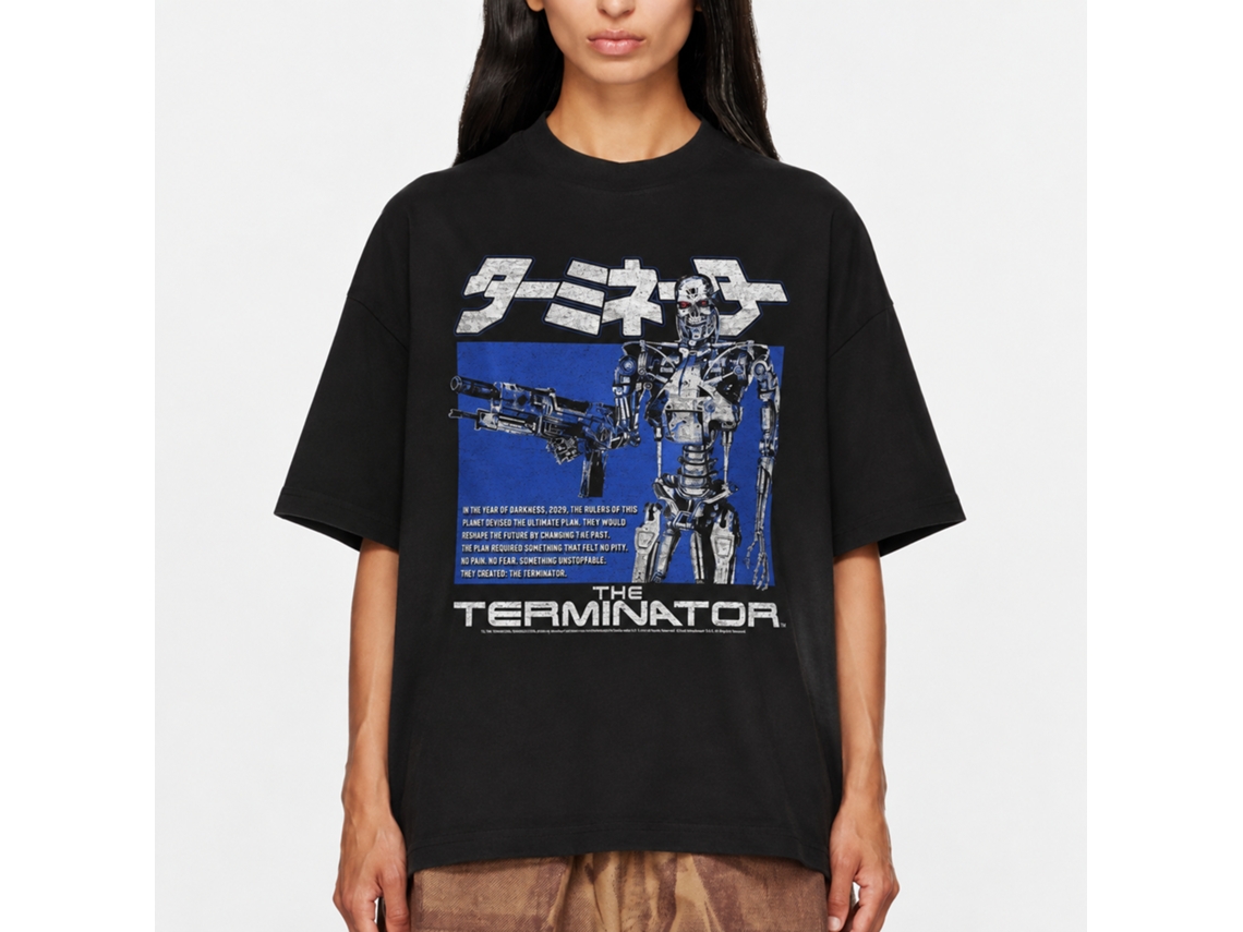 Rockinstone Terminator Movie Endoskeleton Box Black Adult T-shirt Size:xl