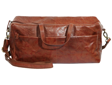 Bolsa de Viagem de Homem LEONARDO VERRELLI Genuíno Pele Castanho