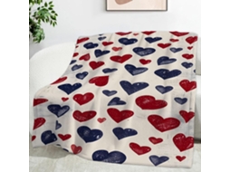 Manta em Formato de Coração Retrô 100x130 Cm Multifuncional Macia Flanela Aconchegante para Cama Escritório So