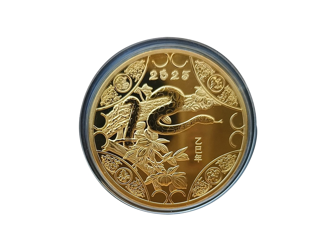 Medalha Comemorativa Cobra Ouro 2025 Sudeste Ásia Exclusiva