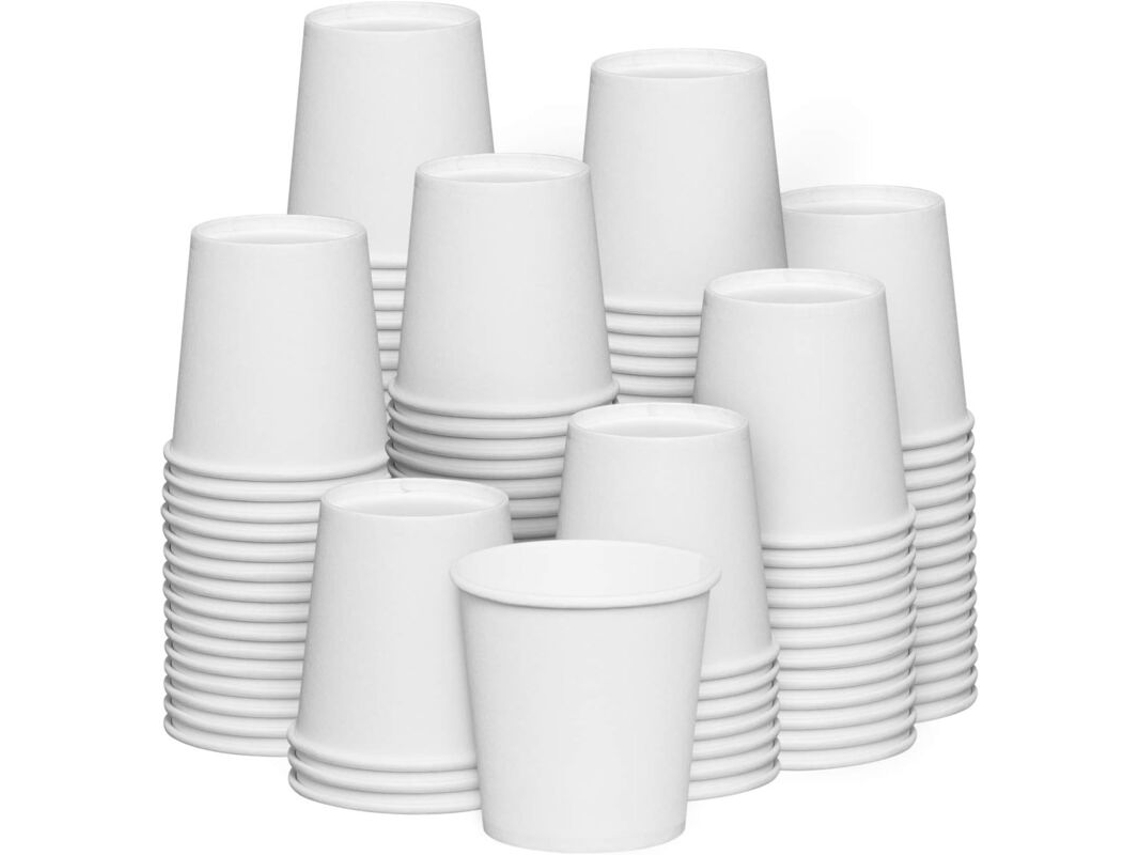 Pacote Conforto 100 Unidades Copo De Papel Branco Descartável Pequeno, 180 Ml, 7,2 Cm Altura, Para Banheiro, Café Expresso, Garg Aquaforge