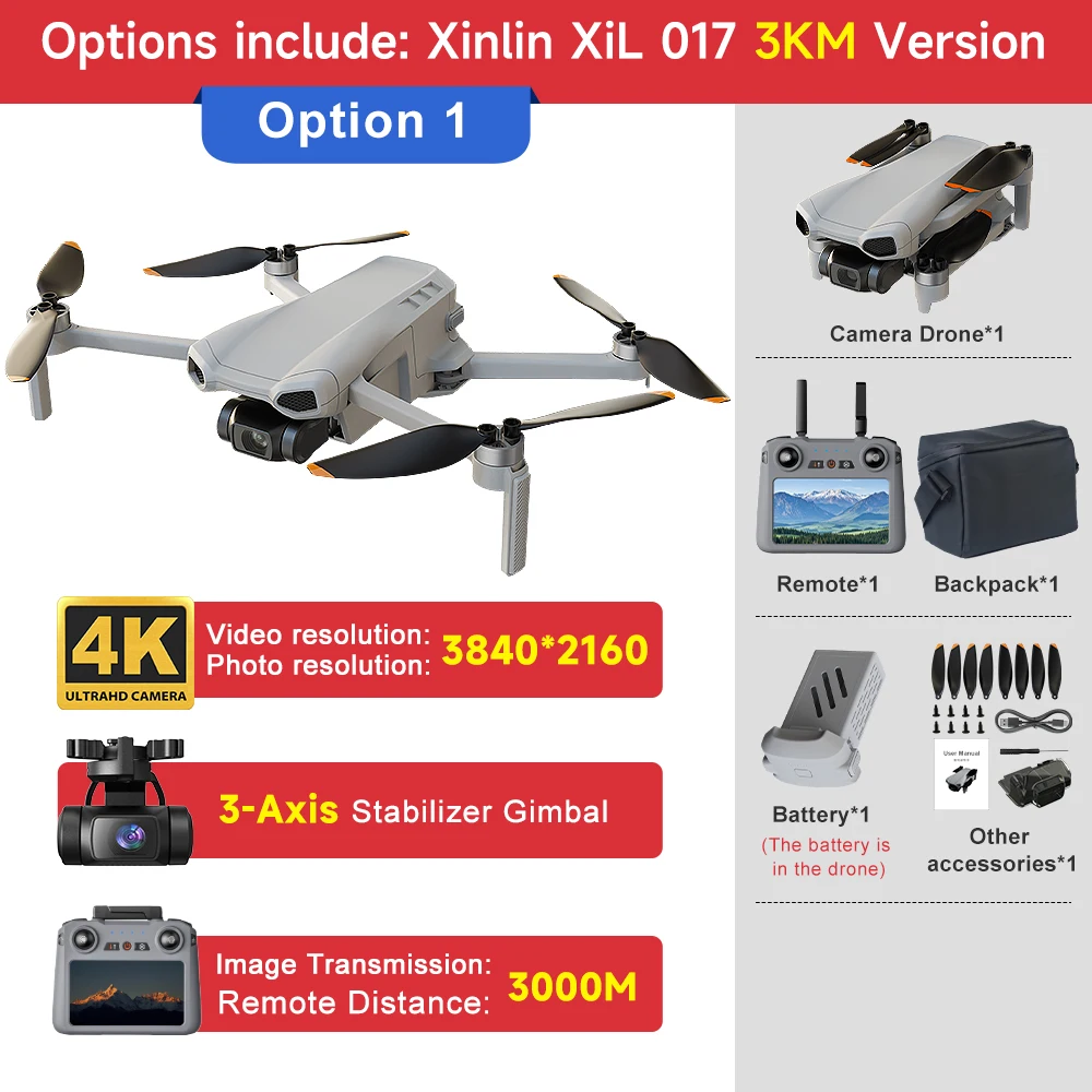 Drone Câmera 4k Com Gimbal 3 Eixos, 249g Dobrável, Transmissão Hd 10km, Voo 35min, Gps Rastreamento Inteligente, Drone Câmera 3km