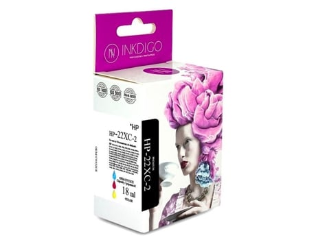 Ink Impresso, Cartucho De Tinta Hp 22 Xl, Color Inkdigo