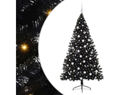 Árvore De Natal Artificial Iluminada Vidaxl Preto Pvc (180 Cm)