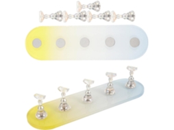 Suporte oval magnético de plástico para treinamento de manicure com 5 pontos.
