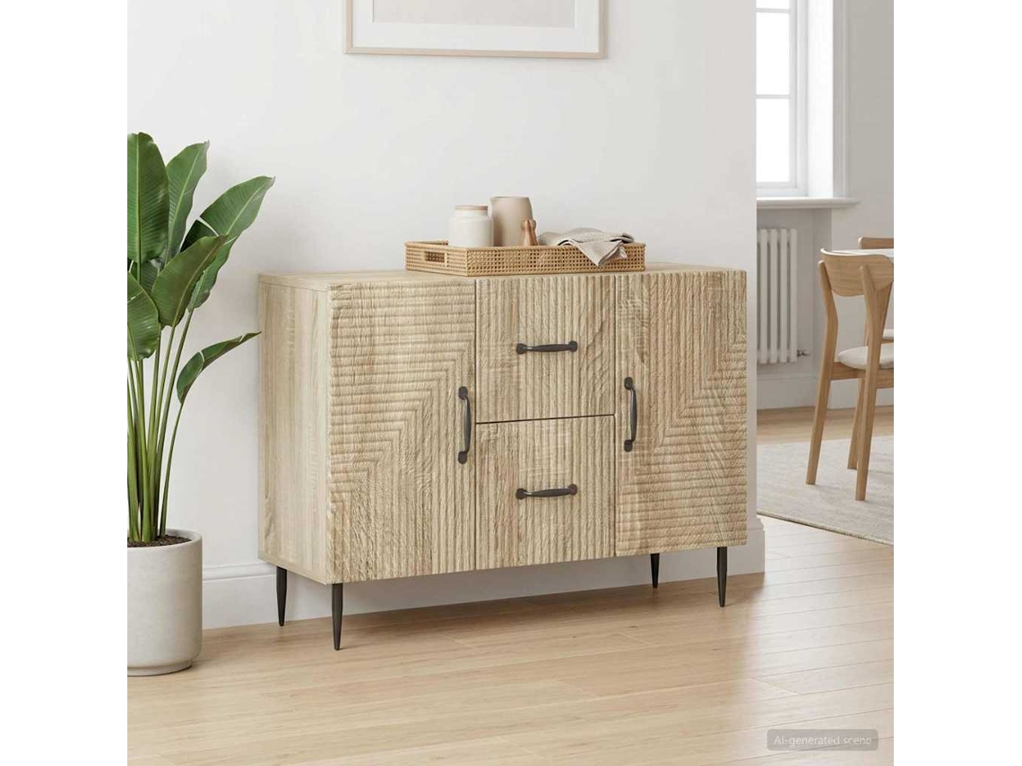 Vidaxl Buffet Carvalho Sonoma 89 X 34,5 X 60 Cm Derivados De Madeira