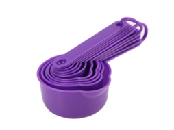 Conjunto De Colheres E Copos Medidores Roxo - 11 Peças, Plástico Alimentício, Para Medição Precisa De Ingredientes