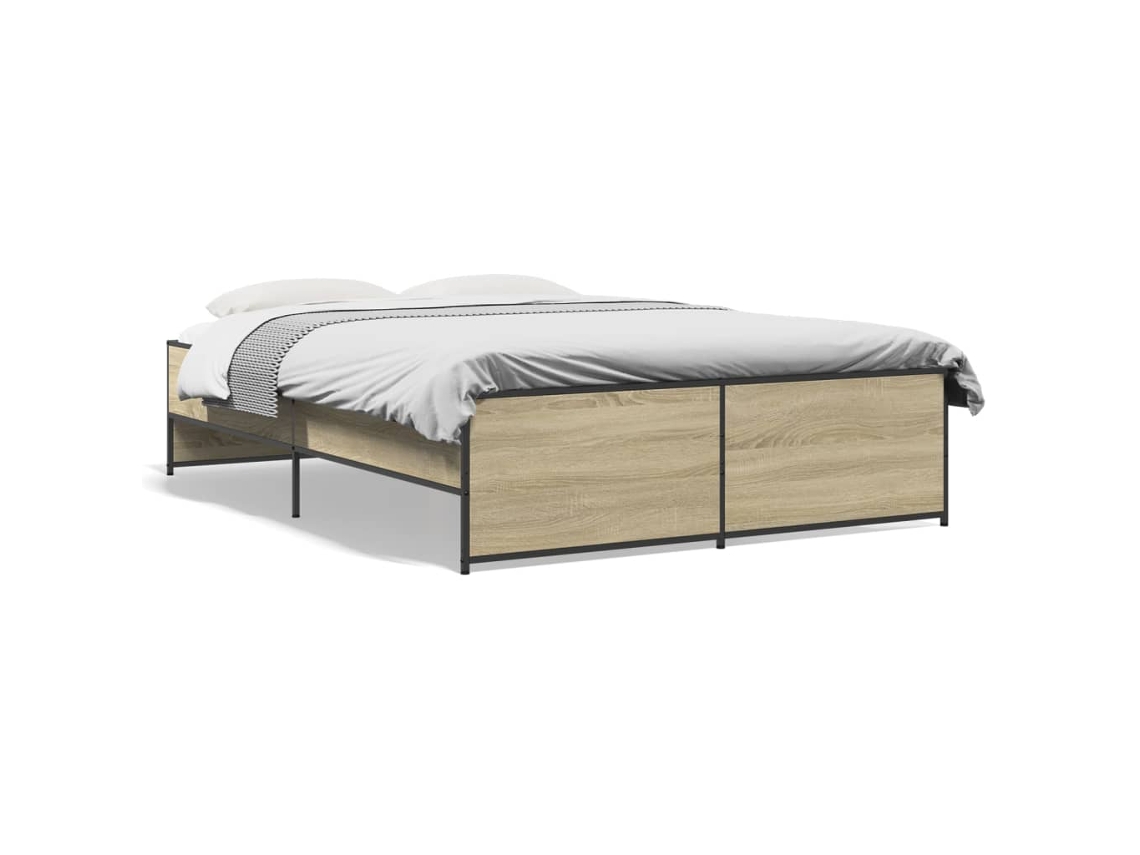 Bed Frame, Bed Frames Vidaxl Marrom Madeira Processada (140 X 190 Cm)