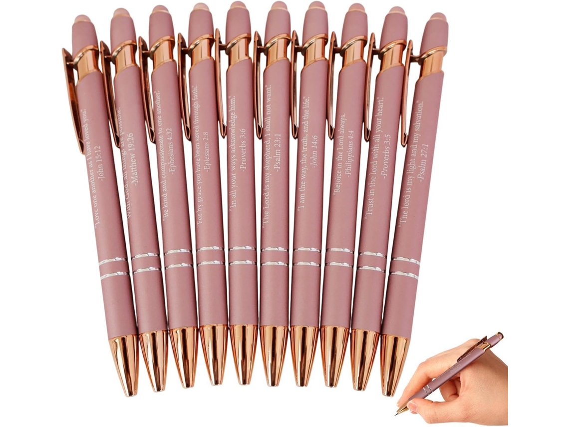 Caneta Esferográfica Com Versículo Bíblico – 14,5 X 1 Cm, Para Homens