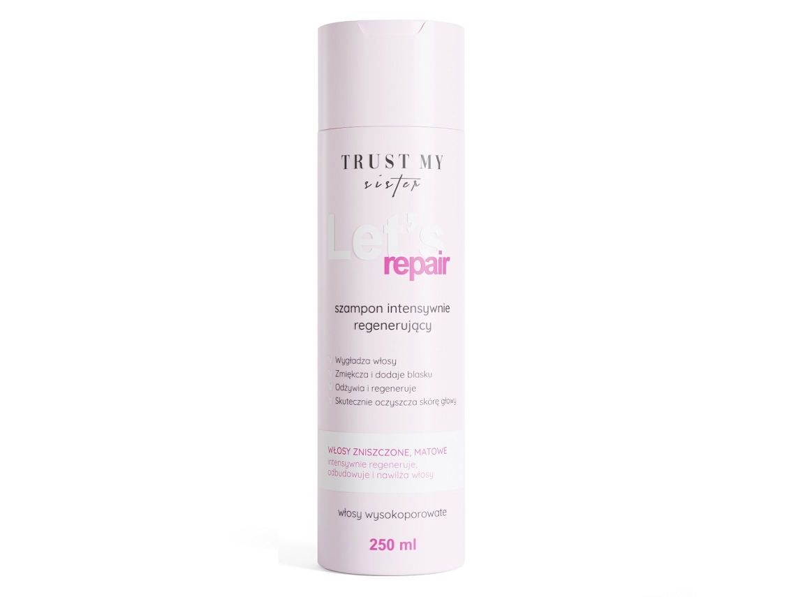 Shampoo reparador para cabelos de alta porosidade, fórmula de regeneração intensa, 250 ml Trust My Sister