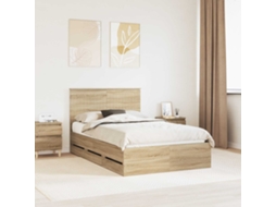 Vidaxl Estrutura Da Cama Com Gaveta Carvalho Sonoma 120 X 190 Cm