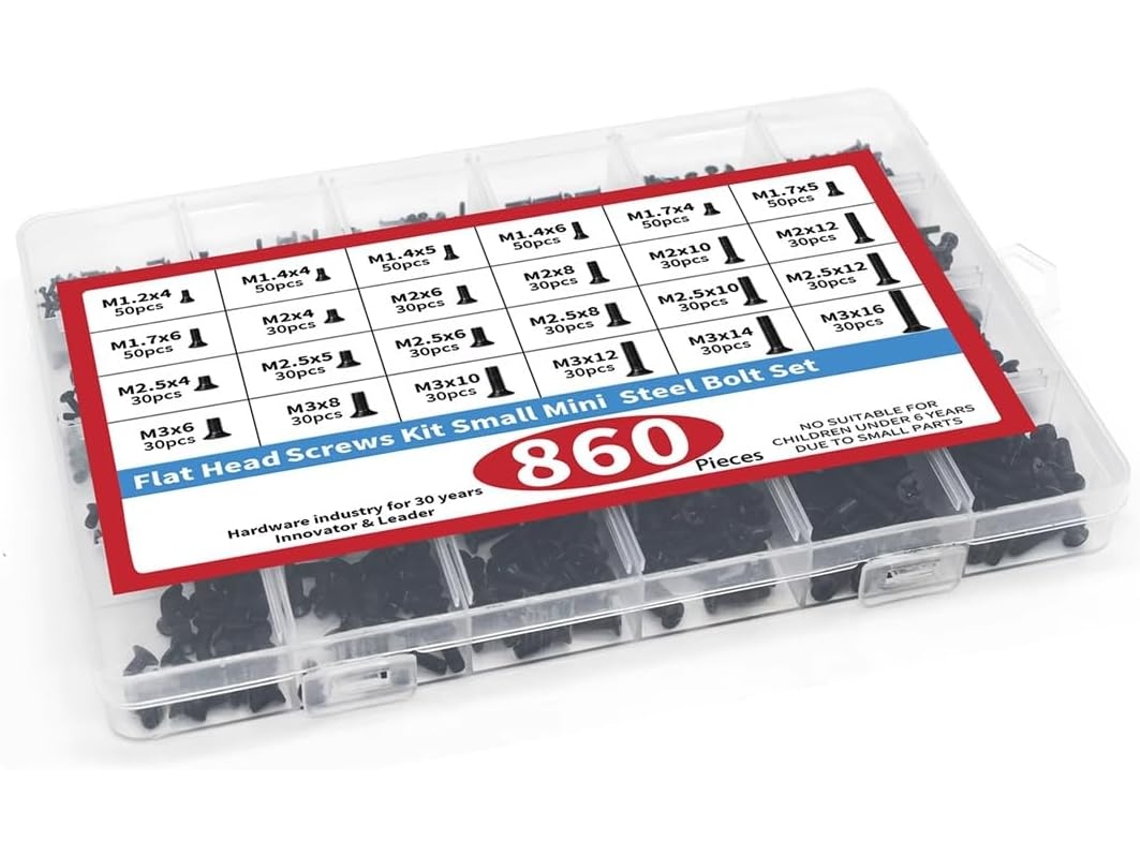 Kit Variado Com 860 Parafusos Pequenos Para Computador, Parafusos Pretos Para Óculos M1 2 4 7 M2 5 M3, Para Pcs E